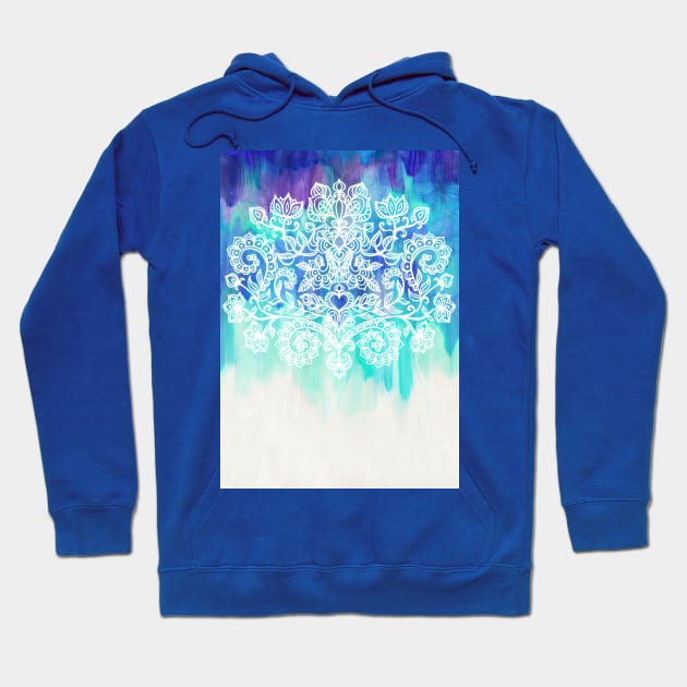 Indigo & Aqua Abstract Hoodie by micklyn